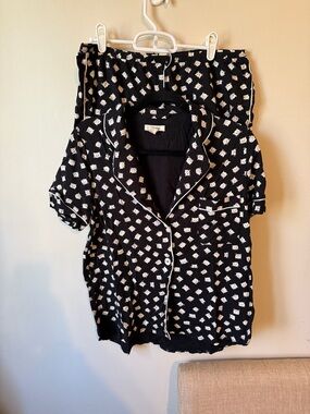 Madewell Black Short-Sleeve Top with White Cat Print